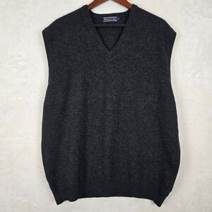WoolOvers Mens XXL Charcoal Grey 100% Pure Lambswool V-Neck Sweater Vest